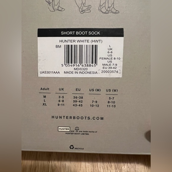 Hunter boot socks for the original short boots size large NIB - Picture 2 of 8